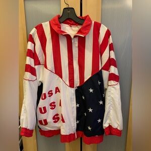 Retro Vintage USA flag lightweight jacket size S